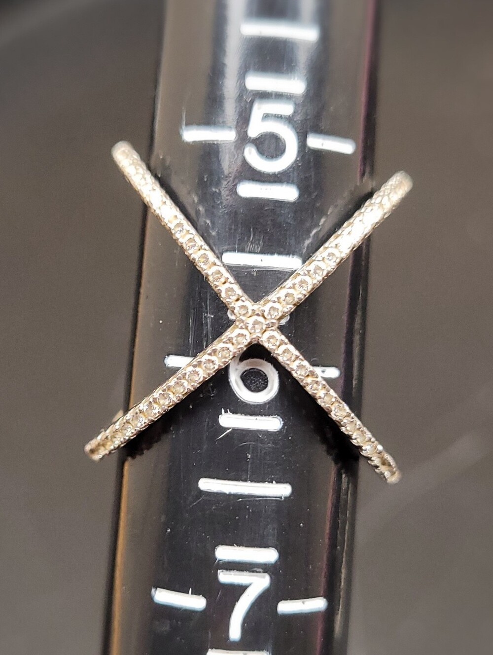 1/7 Carat 925 X Orbit Criss Cross Ahm Fashion Promise Ring 5.75